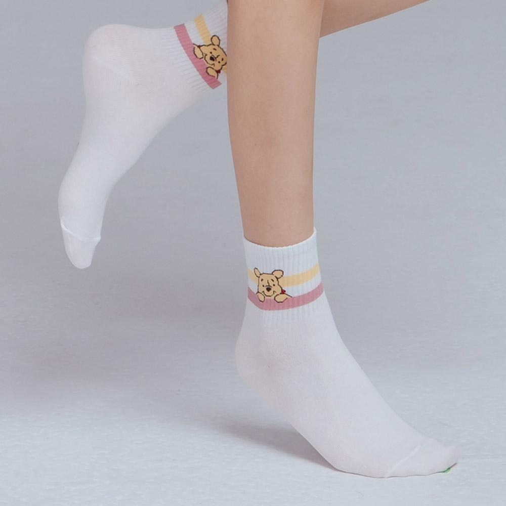 迪士尼 Disney小熊維尼 奇奇蒂蒂 長襪中統襪 迪士尼趴趴系列中筒襪 WP-A320 MN-A311 【旺達棉品】-細節圖6