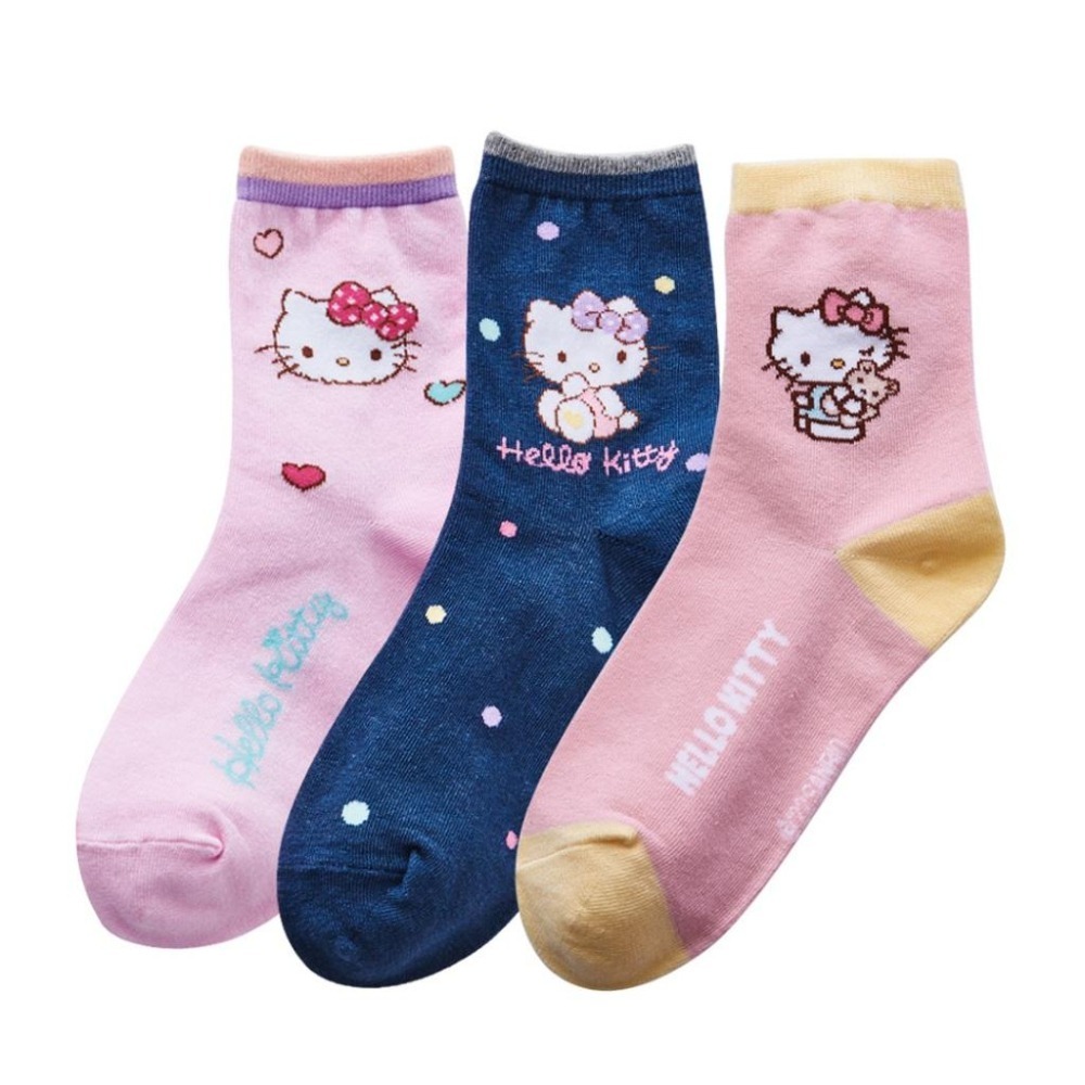 Sanrio 三麗鷗 凱蒂貓童襪 Kitty 兒童短襪 台灣製童襪 KT-783 KT-785 KT-786【旺達棉品】-細節圖2