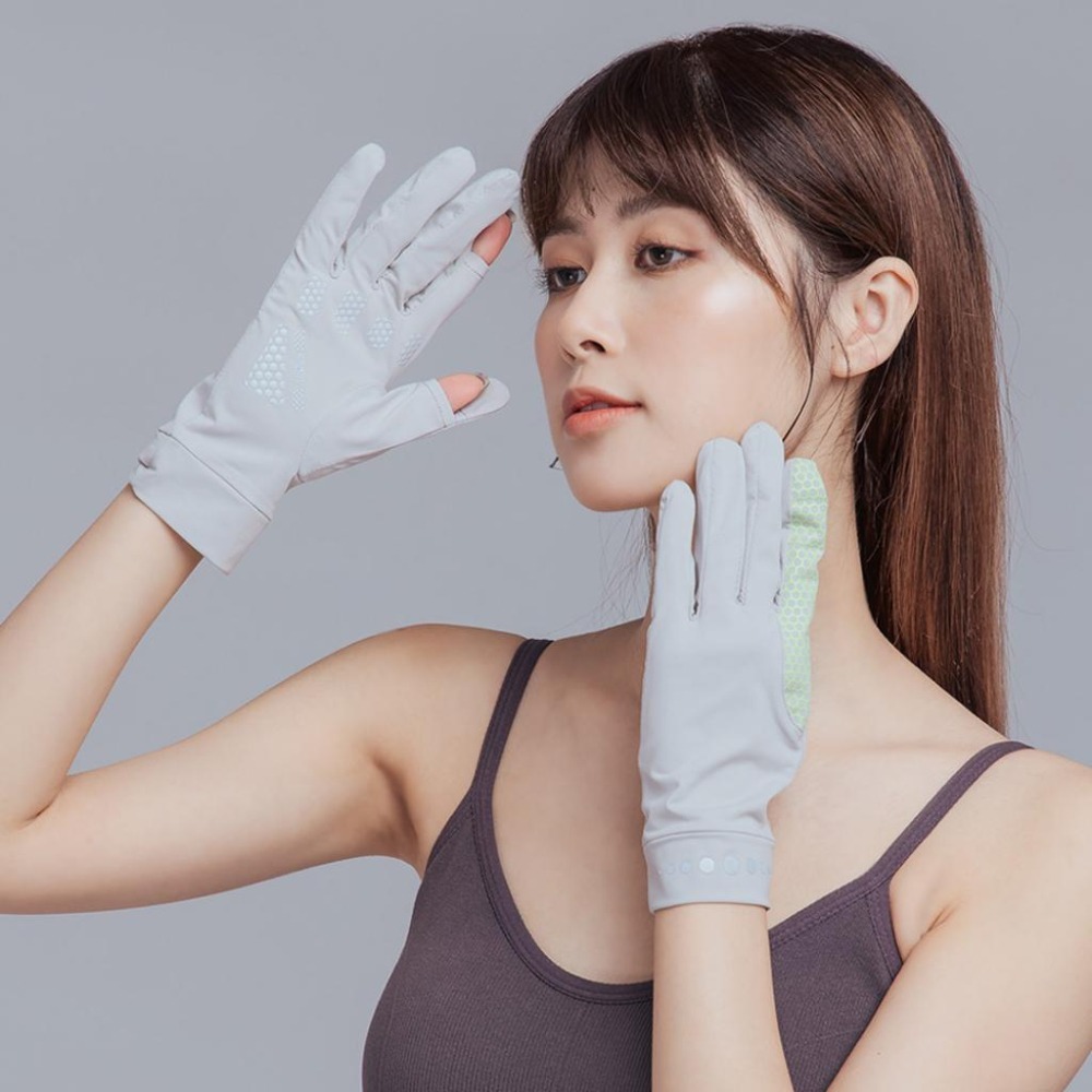 冰絲掀蓋手套 夏季防曬手套 防紫外線輕薄手套 止滑手套 遮陽機車手套 拇指掀蓋OD-HW106【旺達棉品棉品】-細節圖4