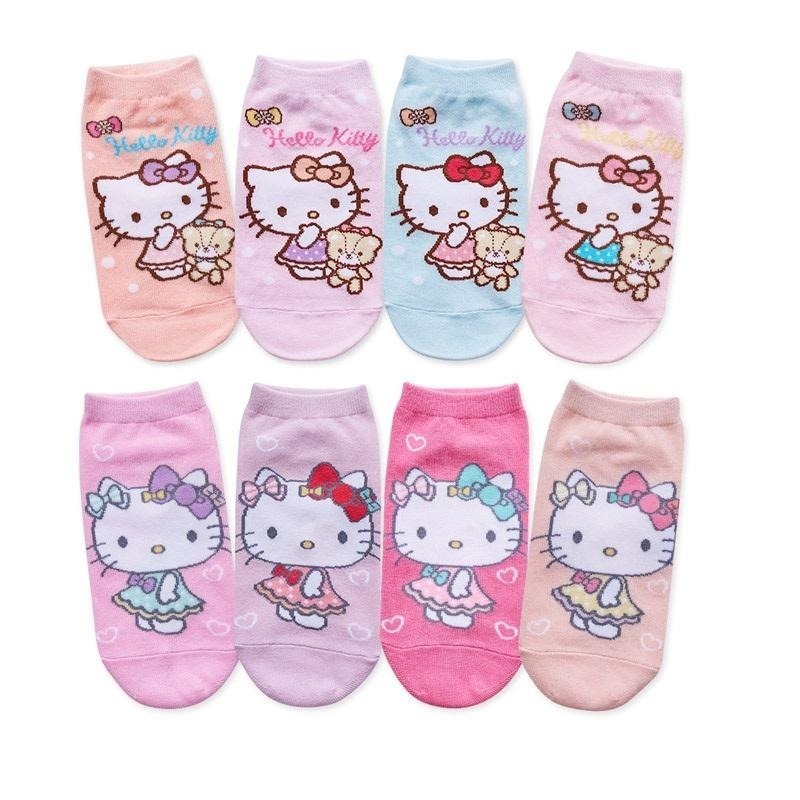 Sanrio 三麗鷗 KITTY 凱蒂貓直版襪 兒童短襪 女童襪 台灣製童襪 KT-A657 KT-A658【旺達棉品】-細節圖2