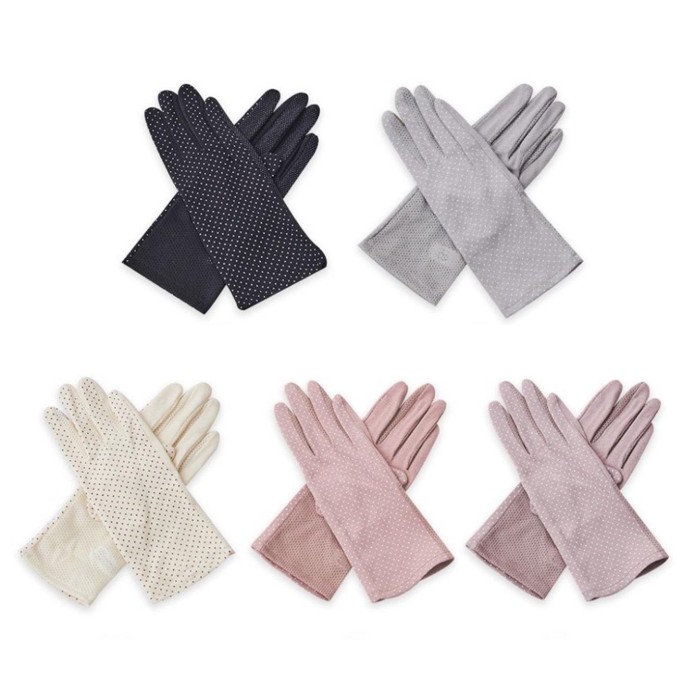 輕薄點點觸控手套 防曬手套 透氣手套 觸控手套 輕薄手套 機車防曬手套 棉手套 OD-HW110【旺達棉品】-細節圖2