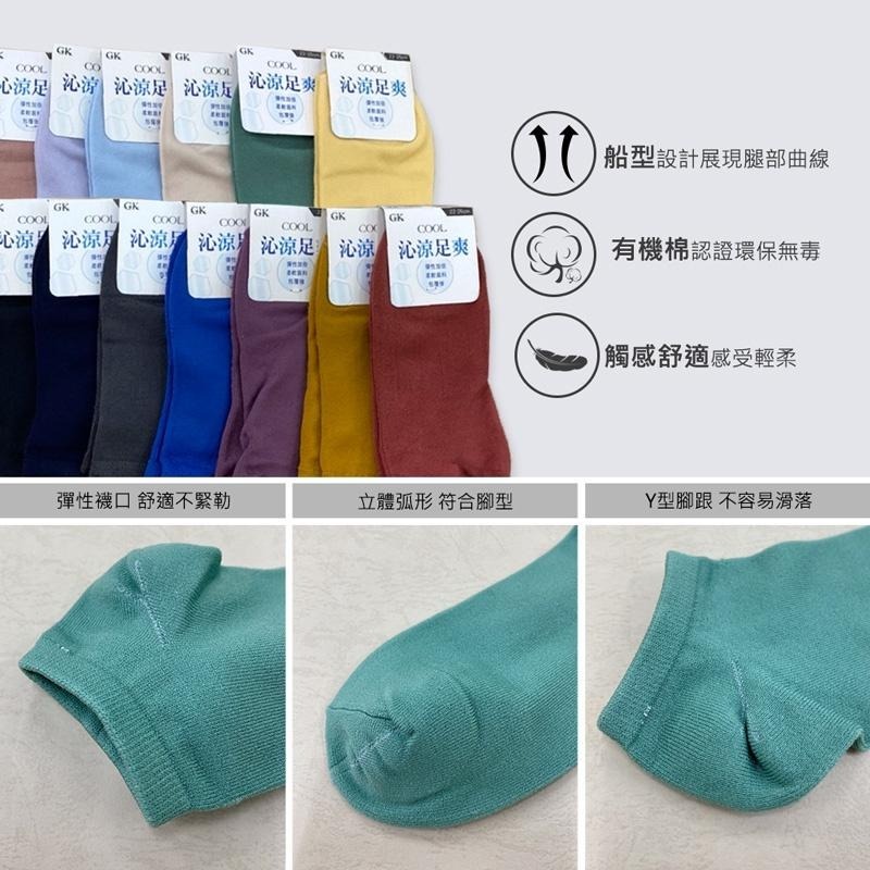 沁涼透氣 涼感船襪 船型襪 女襪 短襪 踝襪  GK-E2101【旺達棉品】-細節圖3