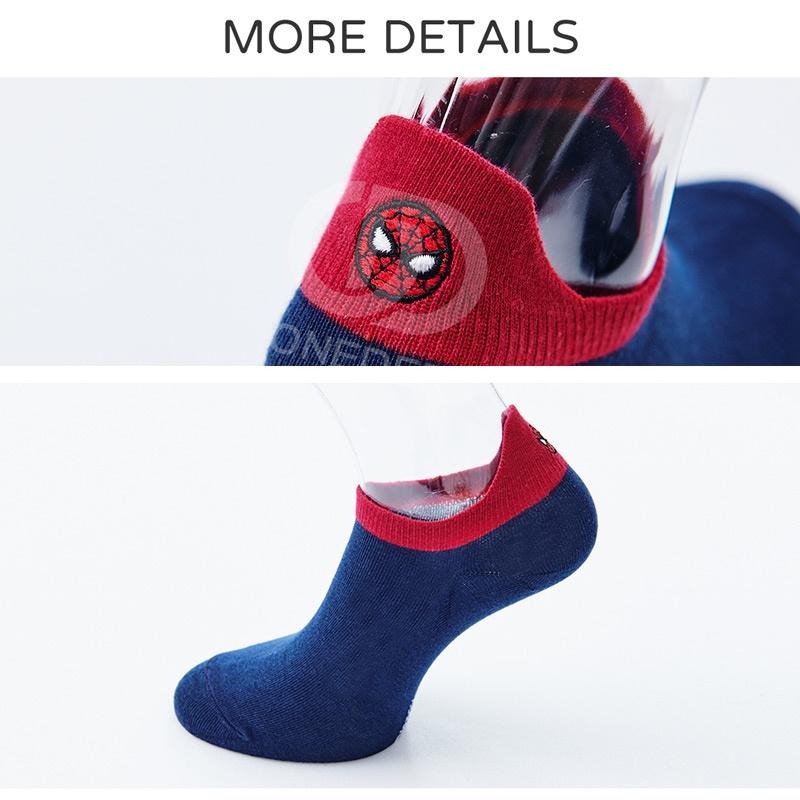 漫威系列 蜘蛛人刺繡船襪 短襪 Y跟襪 ML-A105【旺達棉品】-細節圖3
