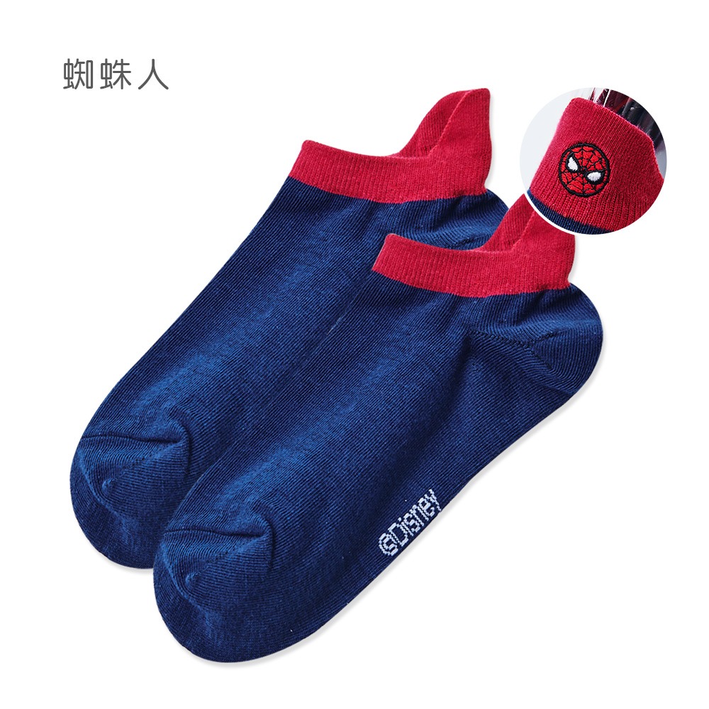 漫威系列 蜘蛛人刺繡船襪 短襪 Y跟襪 ML-A105【旺達棉品】-規格圖3