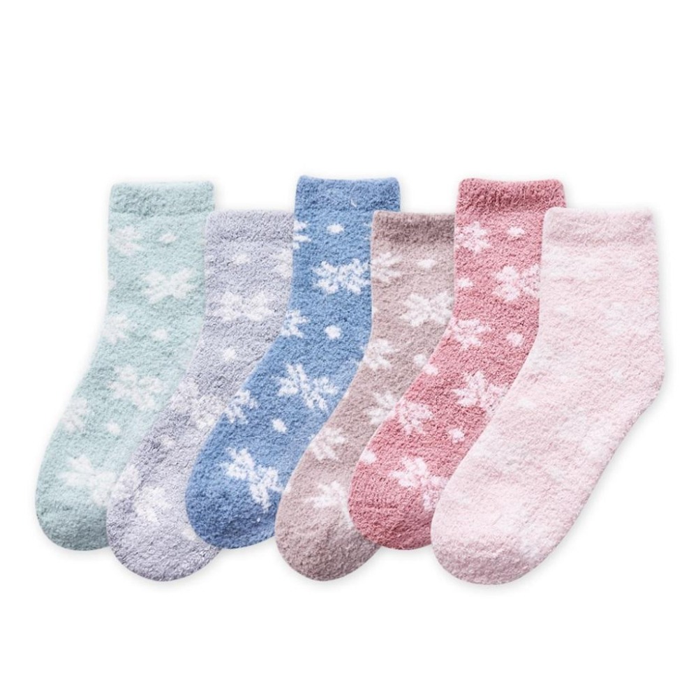 雪花珊瑚絨睡眠襪 保暖冬天襪 厚襪子 睡眠襪 居家保暖襪 AN-UA3201N【旺達棉品】-細節圖2