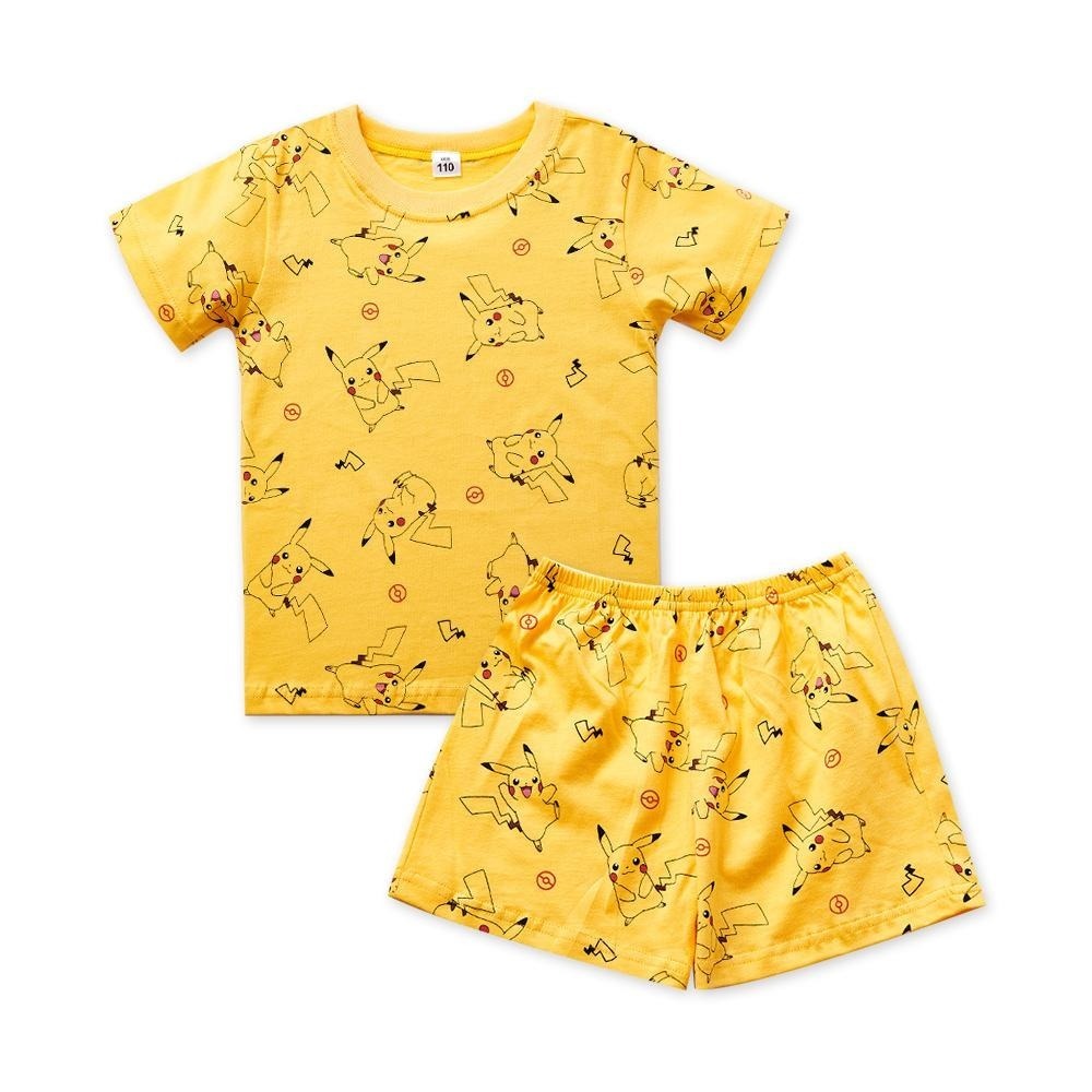 精靈寶可夢 皮卡丘純棉長袖套裝 短袖睡衣 Pokémon兒童睡衣 台灣製兒童睡衣 PK-NL001【旺達棉品】-細節圖2