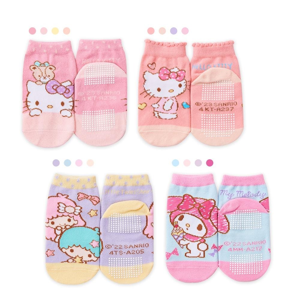 Sanrio 三麗鷗 Kitty幼童襪 美樂蒂 童直版襪 短襪 止滑寶寶襪KT-A236 MM-A217【旺達棉品】-細節圖2