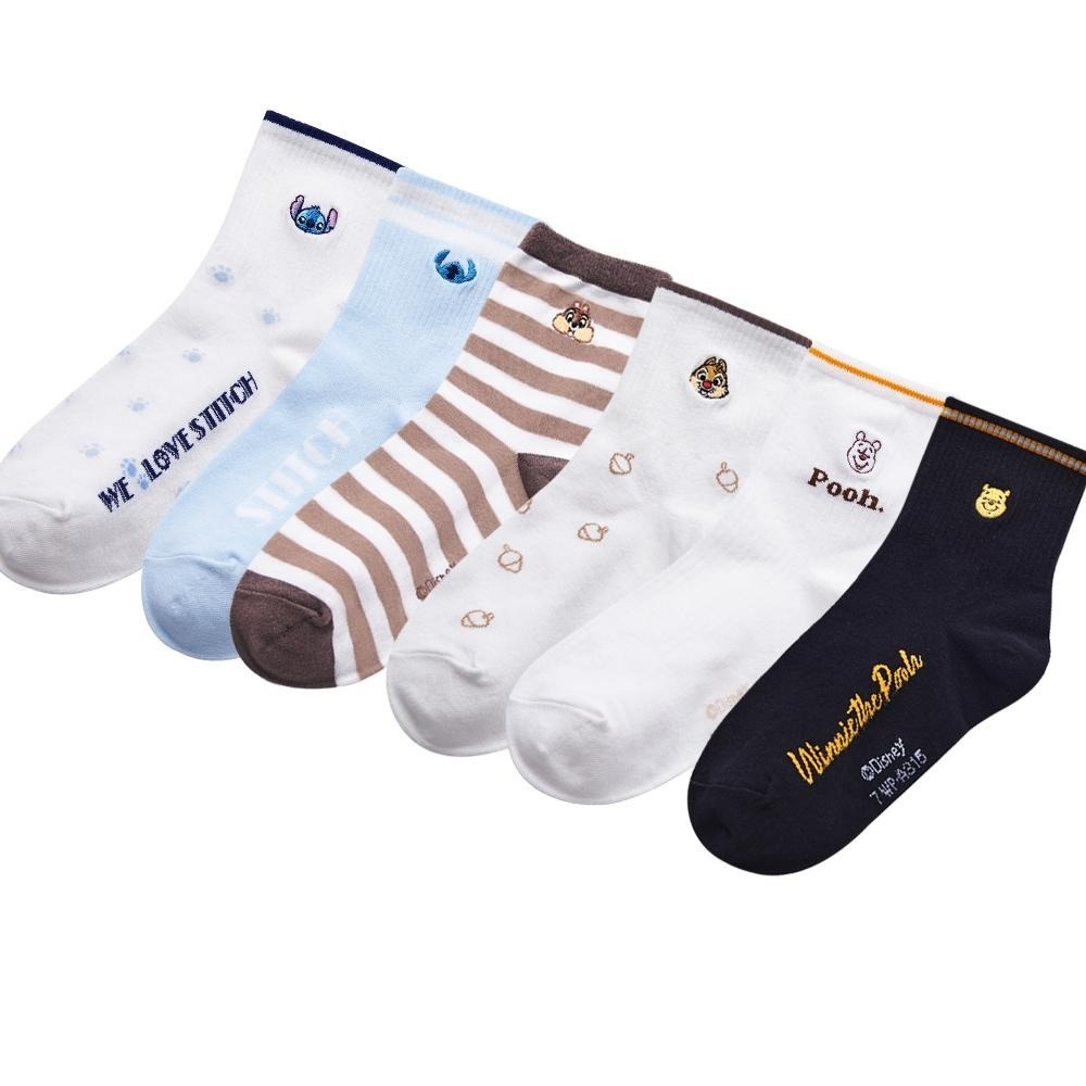 迪士尼 Disney 熊抱哥 三眼怪 小熊維尼 奇奇蒂蒂 電繡襪 長襪中統襪 次繡長襪 WP-A314【旺達棉品】-細節圖2