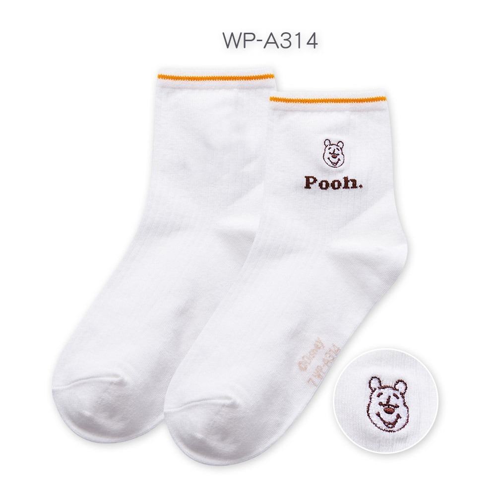 迪士尼 Disney 熊抱哥 三眼怪 小熊維尼 奇奇蒂蒂 電繡襪 長襪中統襪 次繡長襪 WP-A314【旺達棉品】-規格圖9