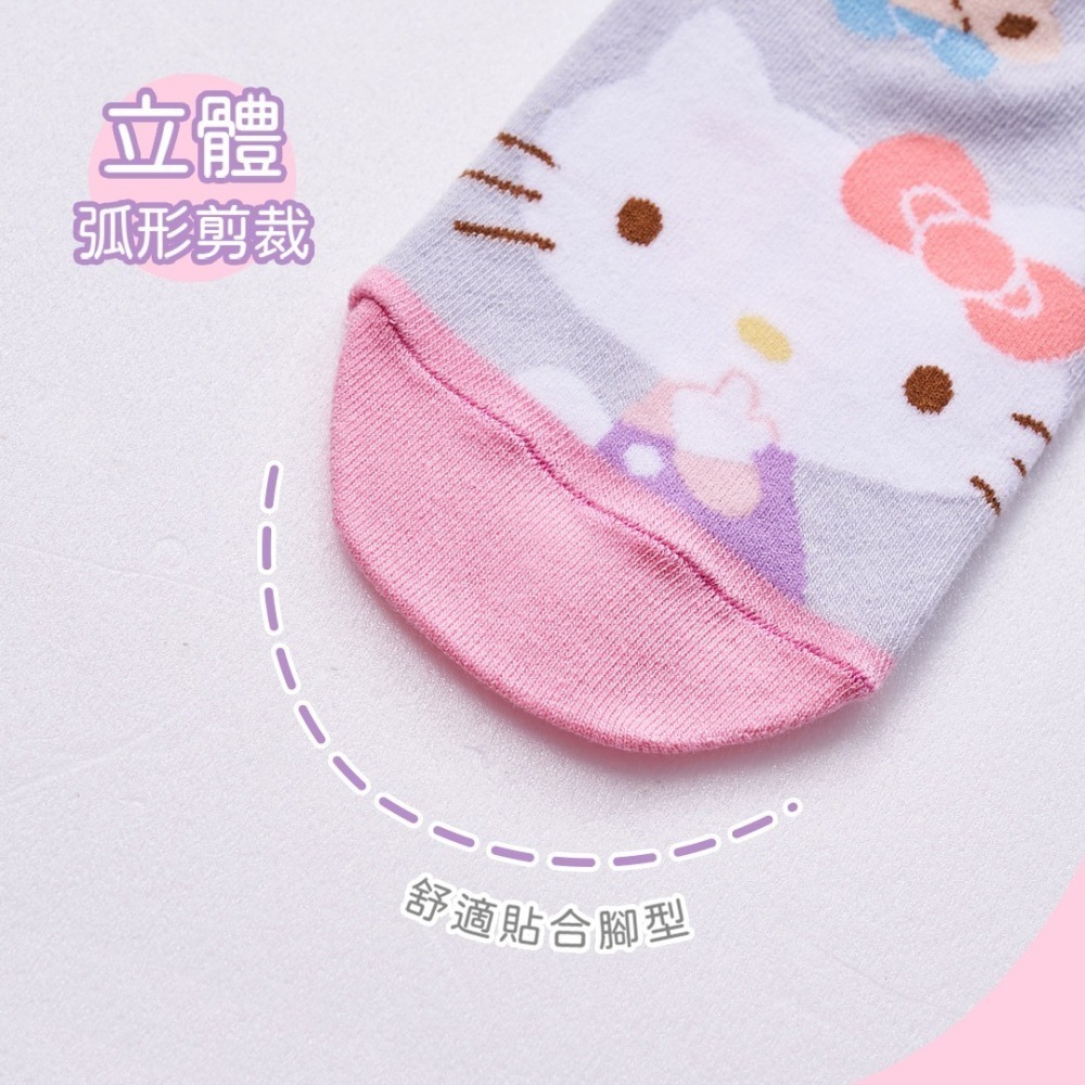 Sanrio 三麗鷗 KITTY直版襪 兒童短襪 台灣製童襪 女童襪 KT-A659【旺達棉品】-細節圖6
