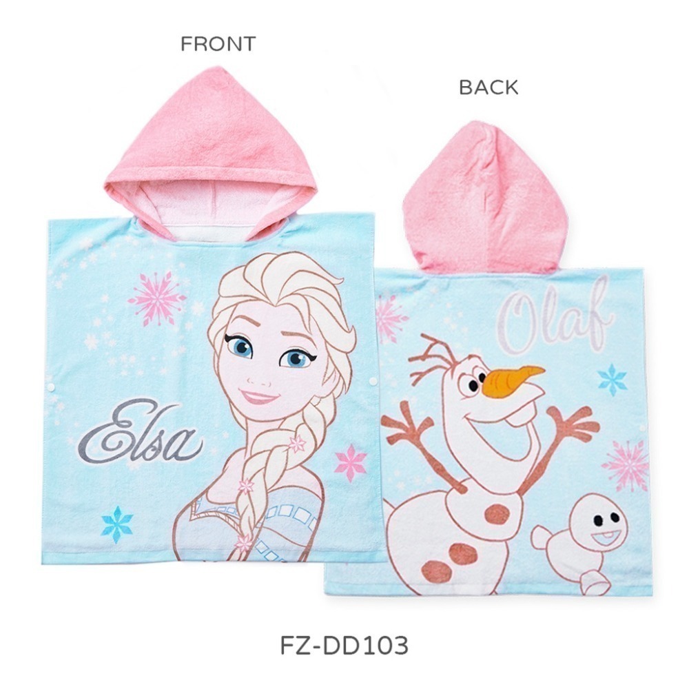 漫威蜘蛛人純棉連帽浴巾 冰雪奇緣 迪士尼公主 寶可夢皮卡丘 斗篷浴巾-規格圖5