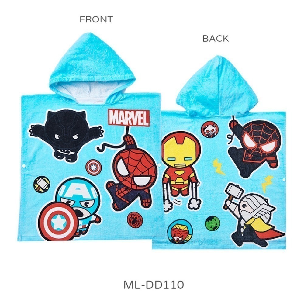 漫威蜘蛛人純棉連帽浴巾 冰雪奇緣 迪士尼公主 寶可夢皮卡丘 斗篷浴巾-規格圖5