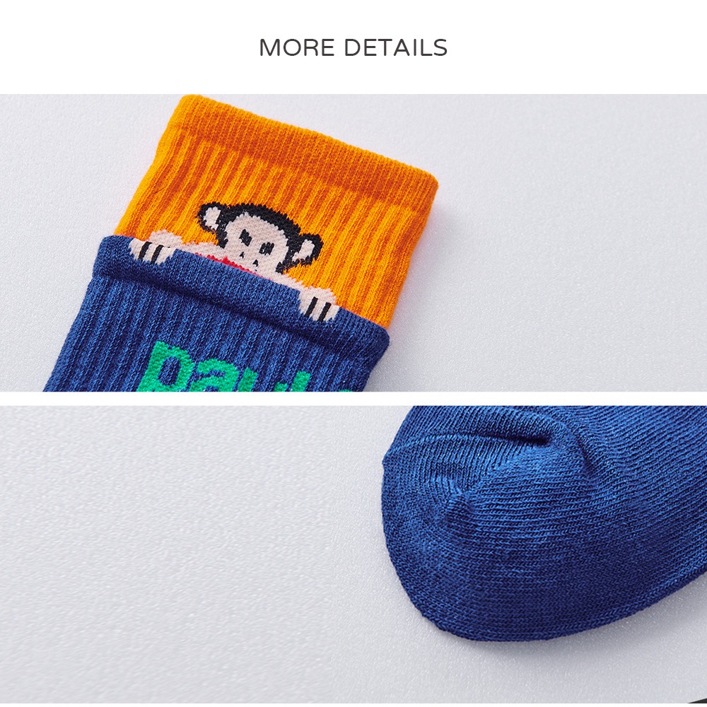 大嘴猴 PAUL FRANK 抗菌撞色中長襪 正版授權 女襪 中長襪 PF005【旺達棉品】-細節圖4