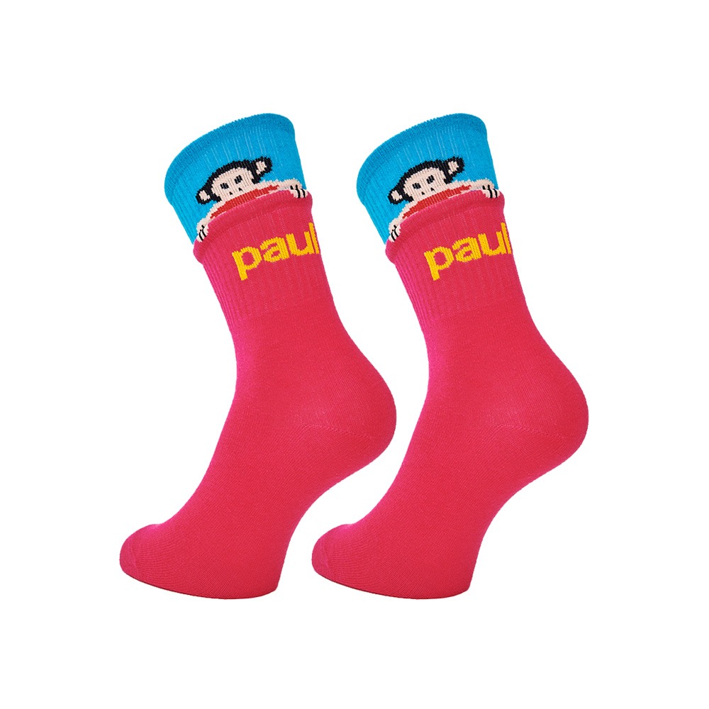 大嘴猴 PAUL FRANK 抗菌撞色中長襪 正版授權 女襪 中長襪 PF005【旺達棉品】-規格圖7