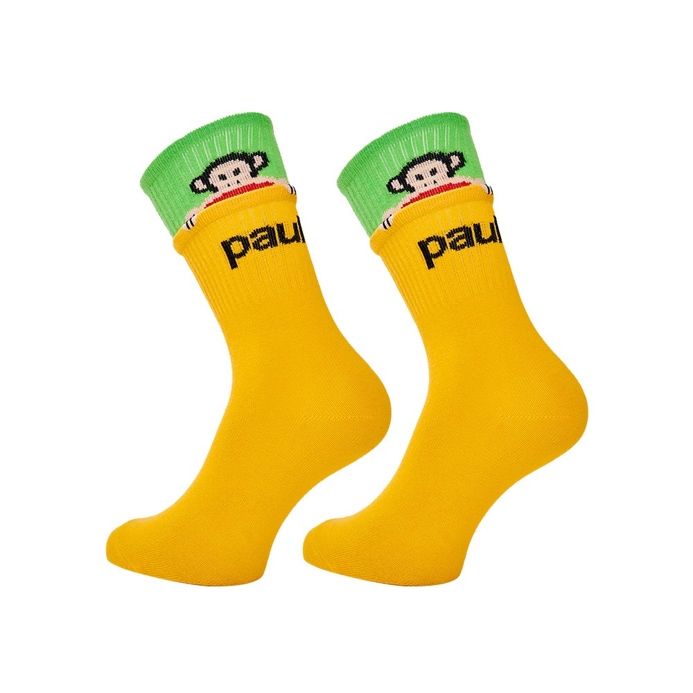 大嘴猴 PAUL FRANK 抗菌撞色中長襪 正版授權 女襪 中長襪 PF005【旺達棉品】-規格圖7