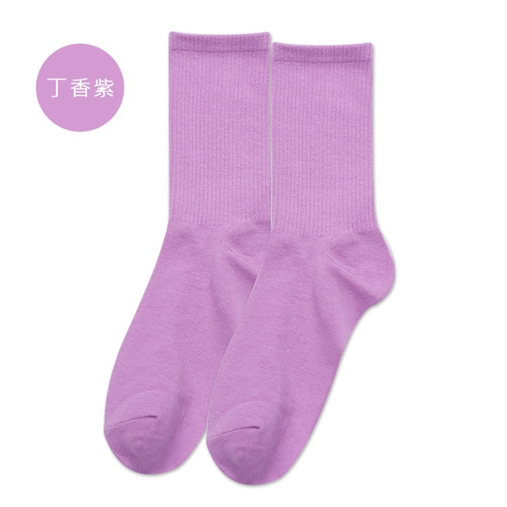 螺紋素色加長襪 彩色襪 黑長襪 女襪 休閒襪 小腿襪 素色長襪 韓系中筒長襪 潮流長襪 BA-A5 【旺達棉品】-規格圖9
