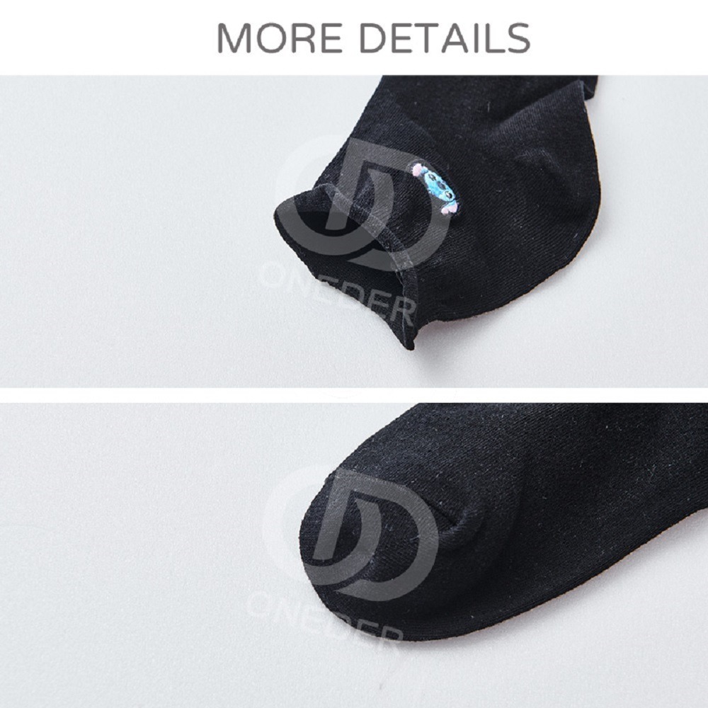 Disney 迪士尼 女中統襪 顏色隨機出貨 史迪奇 刺繡襪 短襪 LH-A304【旺達棉品】-細節圖6