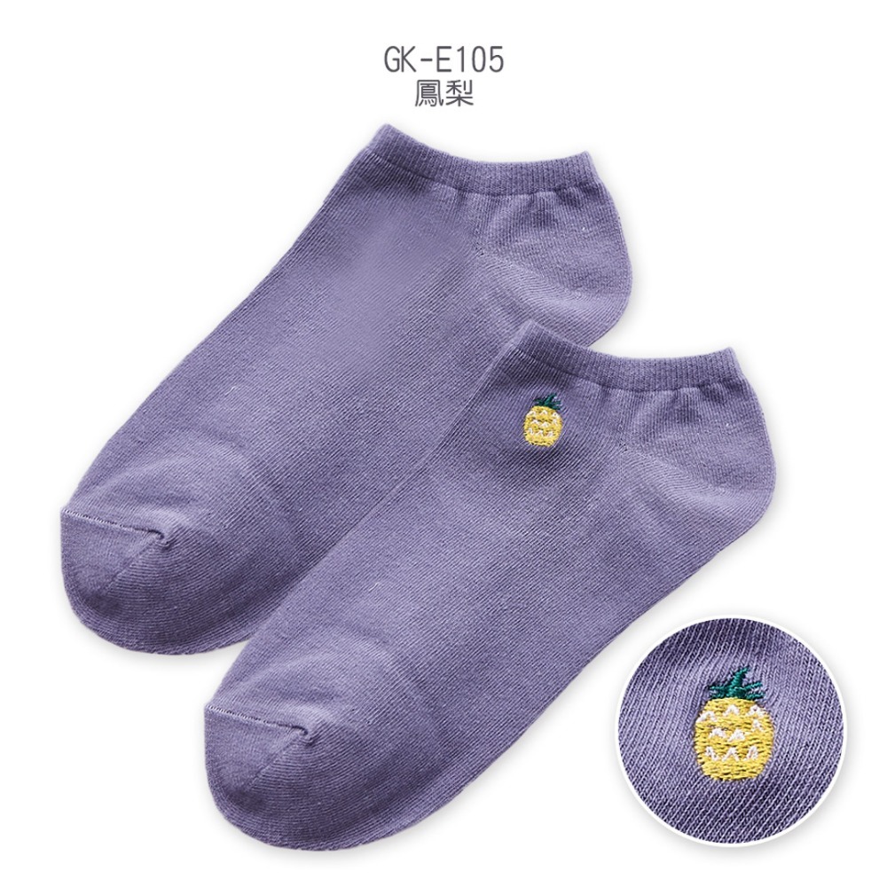 刺繡船襪 台灣製 藍白拖 餅乾 棒棒糖 電繡船襪 踝襪 女短襪【旺達棉品】GK-E101~GK-E108-規格圖6