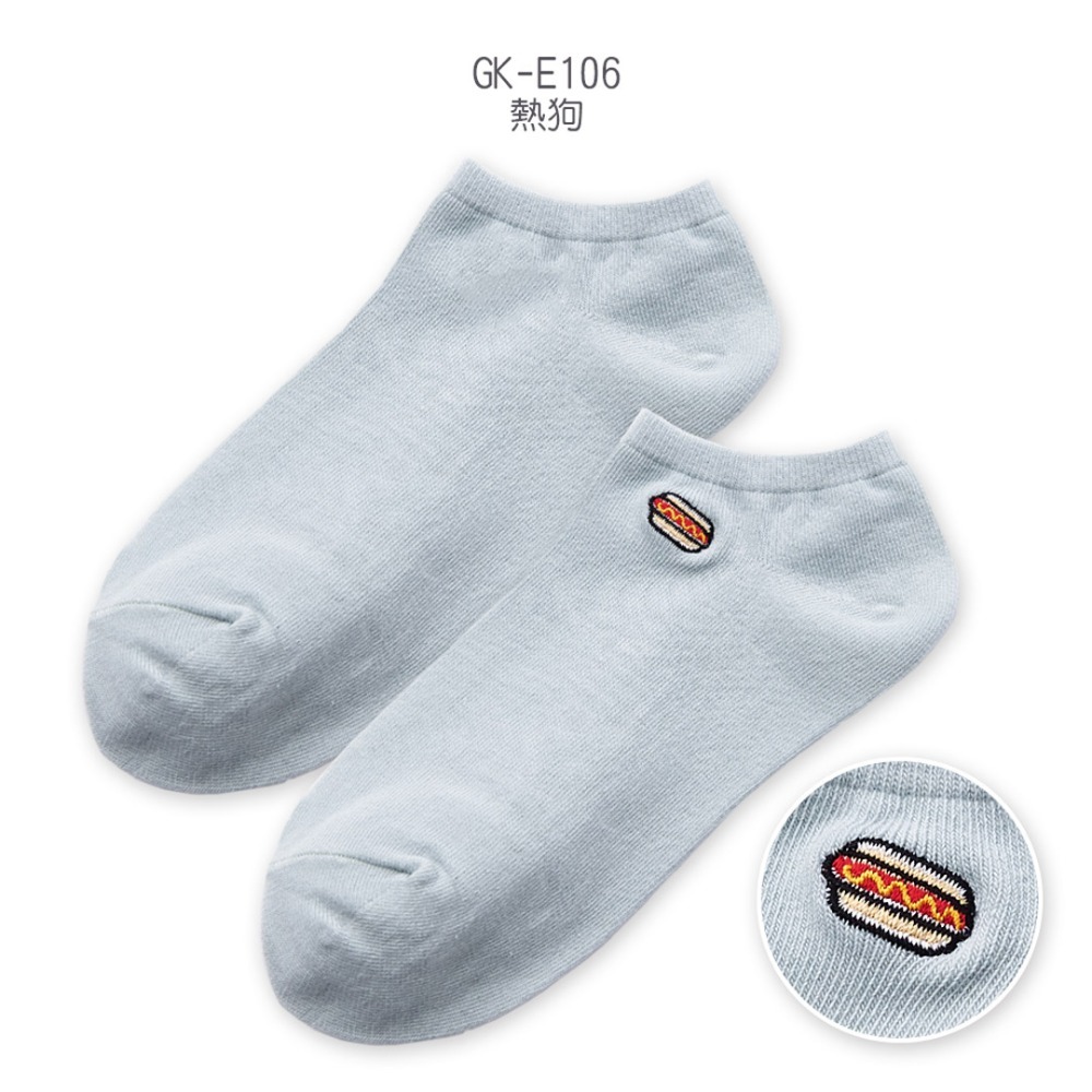 刺繡船襪 台灣製 藍白拖 餅乾 棒棒糖 電繡船襪 踝襪 女短襪【旺達棉品】GK-E101~GK-E108-規格圖6