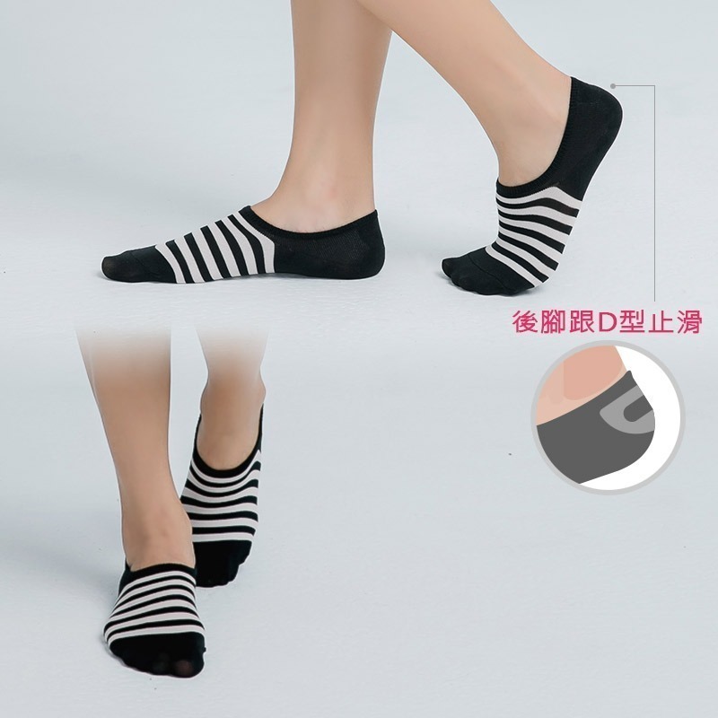 涼感止滑條紋隱形襪 隱形襪 棉襪 台灣製 OD-CL103【ONEDER旺達】-細節圖4