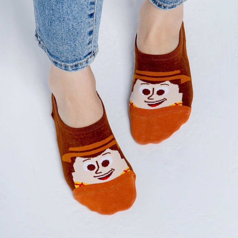 Disney 迪士尼系列套版襪 怪獸電力公司 玩具總動員 奇奇蒂蒂 史迪奇 小熊維尼 隱形襪【旺達棉品】-細節圖8