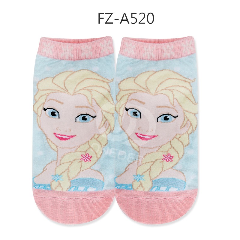 迪士尼 冰雪奇緣 兒童直版襪15-22公分 短襪 FZ-A519 FZ-A520【旺達棉品】-規格圖2