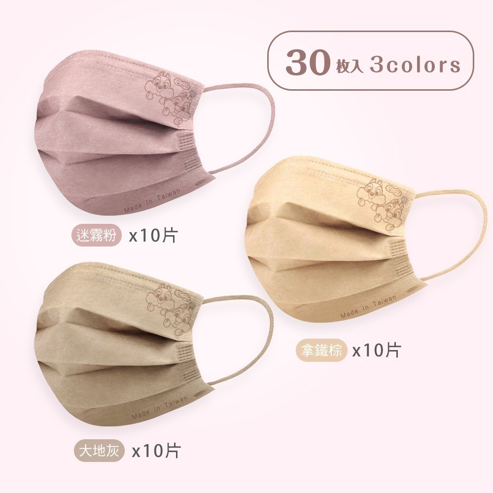 Disney 迪士尼 史迪奇平面口罩(30入) 小熊維尼口罩 奇奇蒂蒂成人口罩【旺達棉品】WP-BZ010-細節圖2