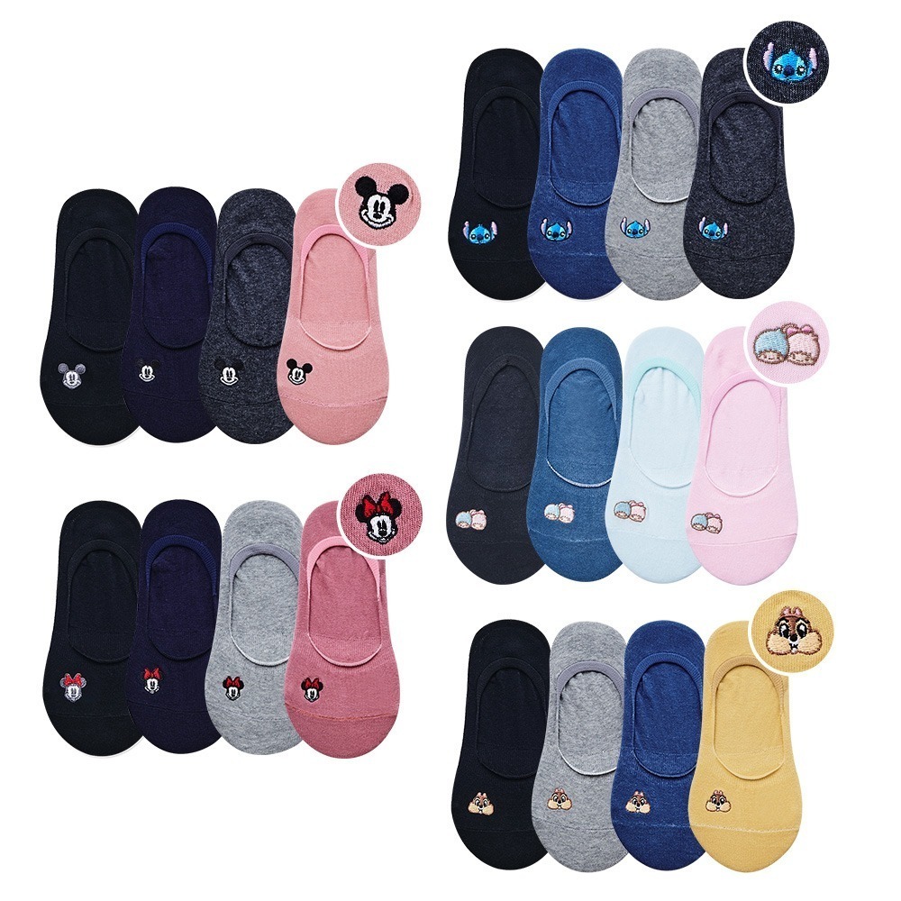 Disney 迪士尼止滑隱形襪 奇奇蒂蒂 雙子星 米奇米妮 女襪 隱形襪套 【旺達棉品】MN-902-細節圖2