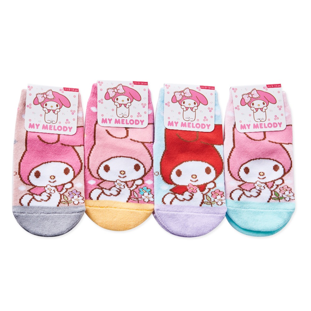 Sanrio 三麗鷗 美樂蒂幼童襪 童直版襪 短襪 止滑寶寶襪 幼兒襪【旺達棉品】MM-A215-規格圖7