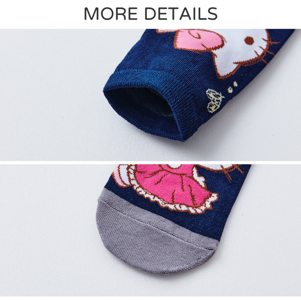 Sanrio 三麗鷗 KITTY直版襪 凱蒂貓兒童短襪 女童襪 台灣製童襪【旺達棉品】KT-A649-細節圖3