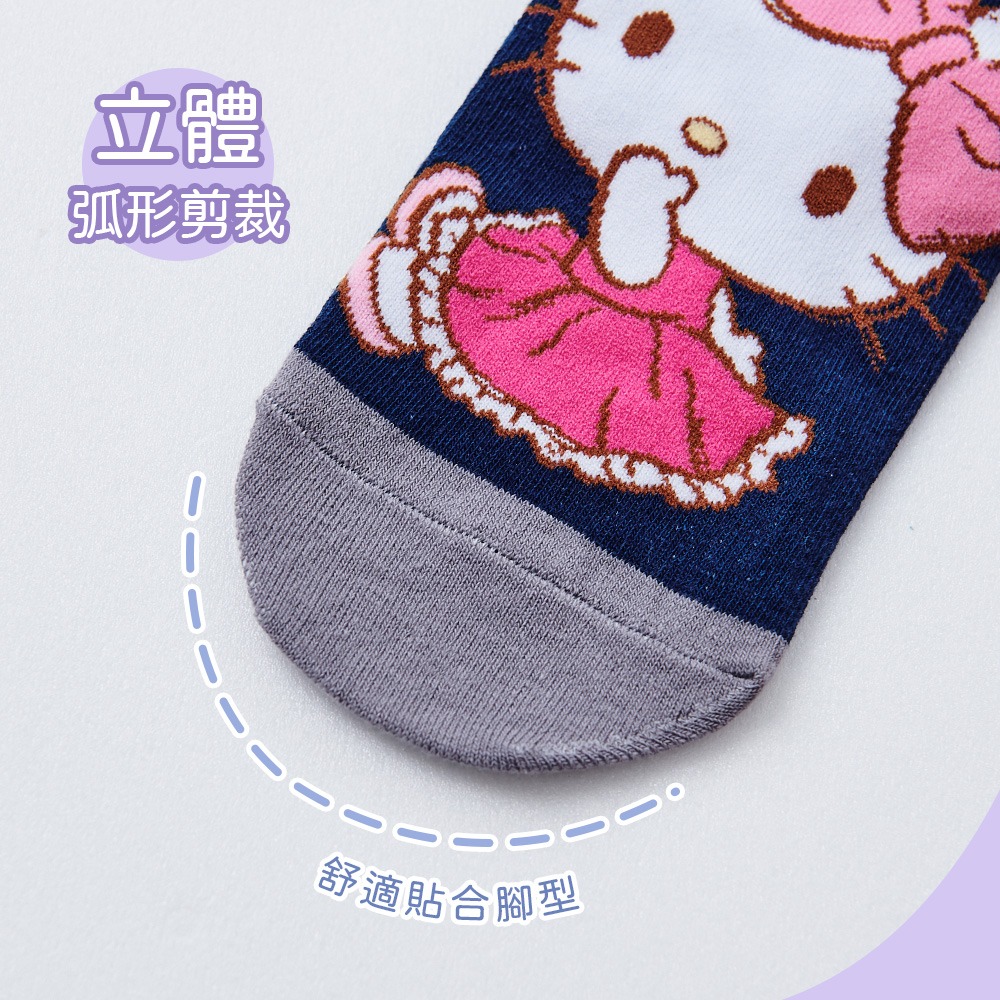 Sanrio 三麗鷗 KITTY直版襪 凱蒂貓兒童短襪 女童襪 台灣製童襪【旺達棉品】KT-A649-細節圖6