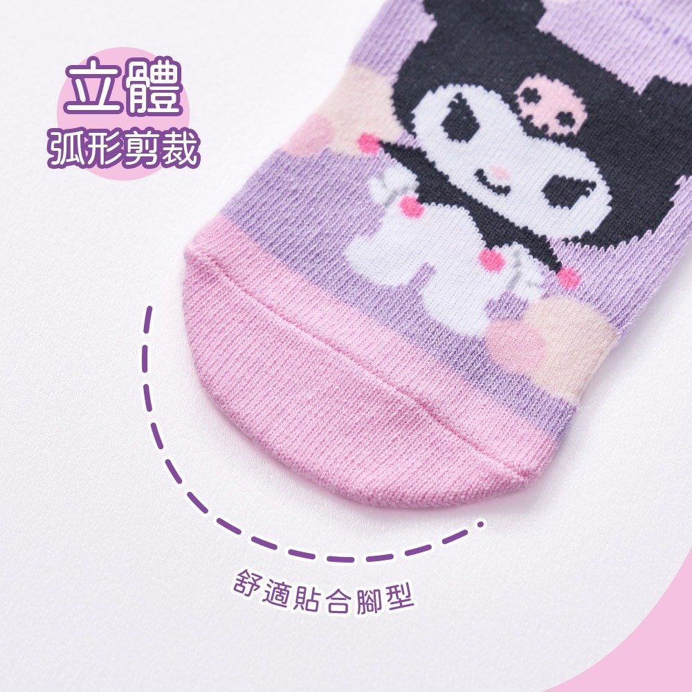 Sanrio 三麗鷗大耳狗幼童襪 酷洛米 童直版襪 短襪 止滑寶寶襪 幼童短襪【旺達棉品】CN-A208-細節圖6