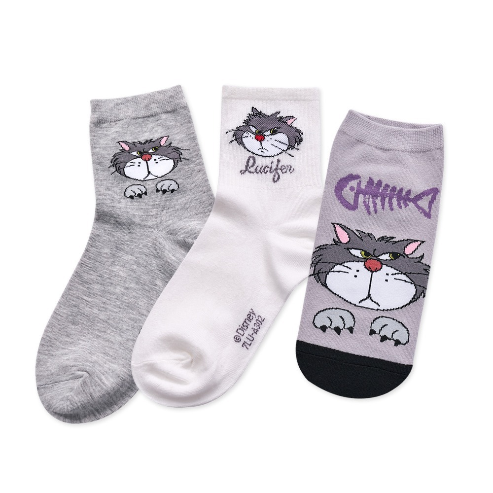 Disney 迪士尼魯斯佛短襪 魯斯佛中統襪 長襪 仙度瑞拉直版襪【旺達棉品】LU-A501-細節圖2