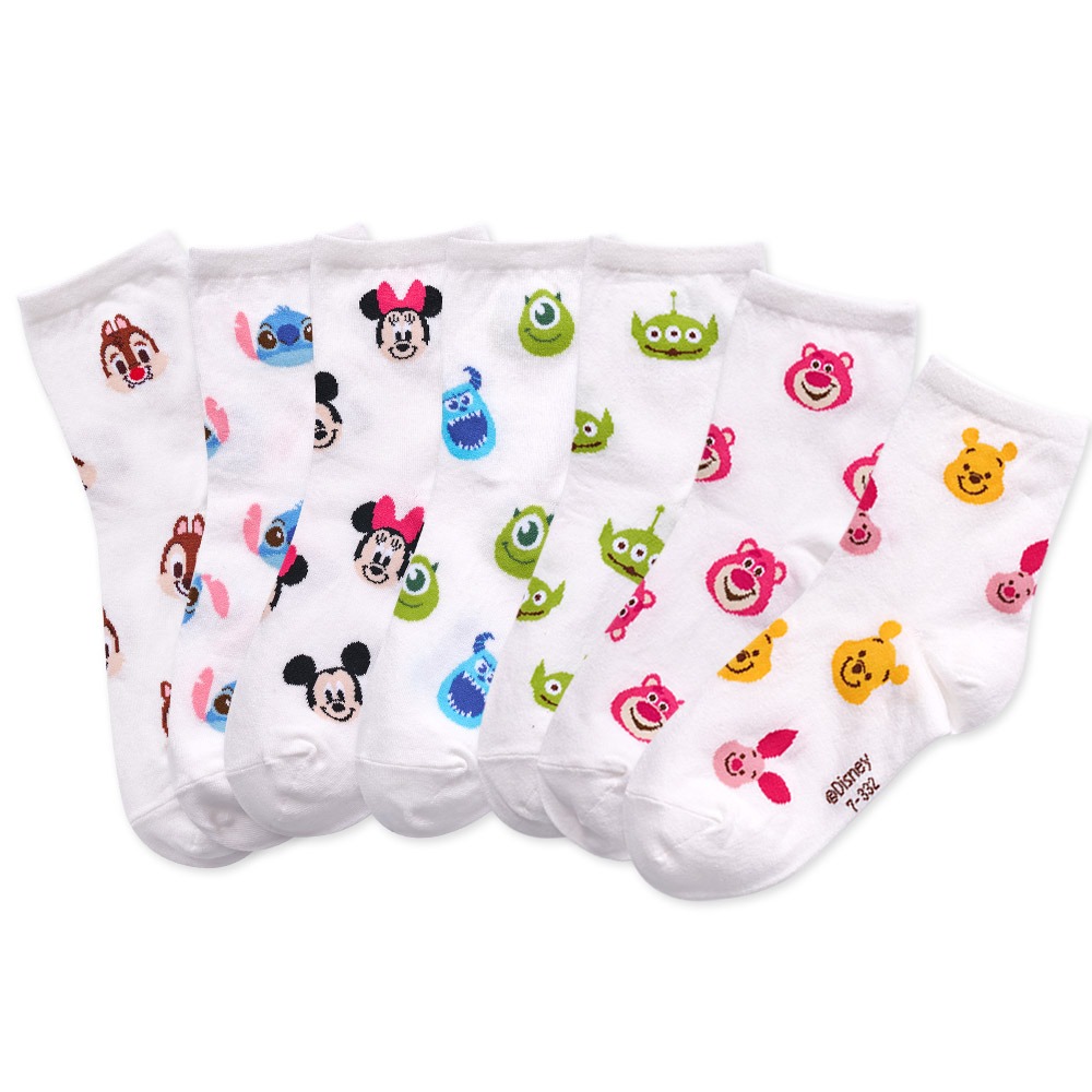 Disney迪士尼滿版系列中筒襪 史迪奇 米奇 米妮 小熊維尼韓系長襪 熊抱哥【ONEDER 旺達棉品】LH-A320-細節圖2