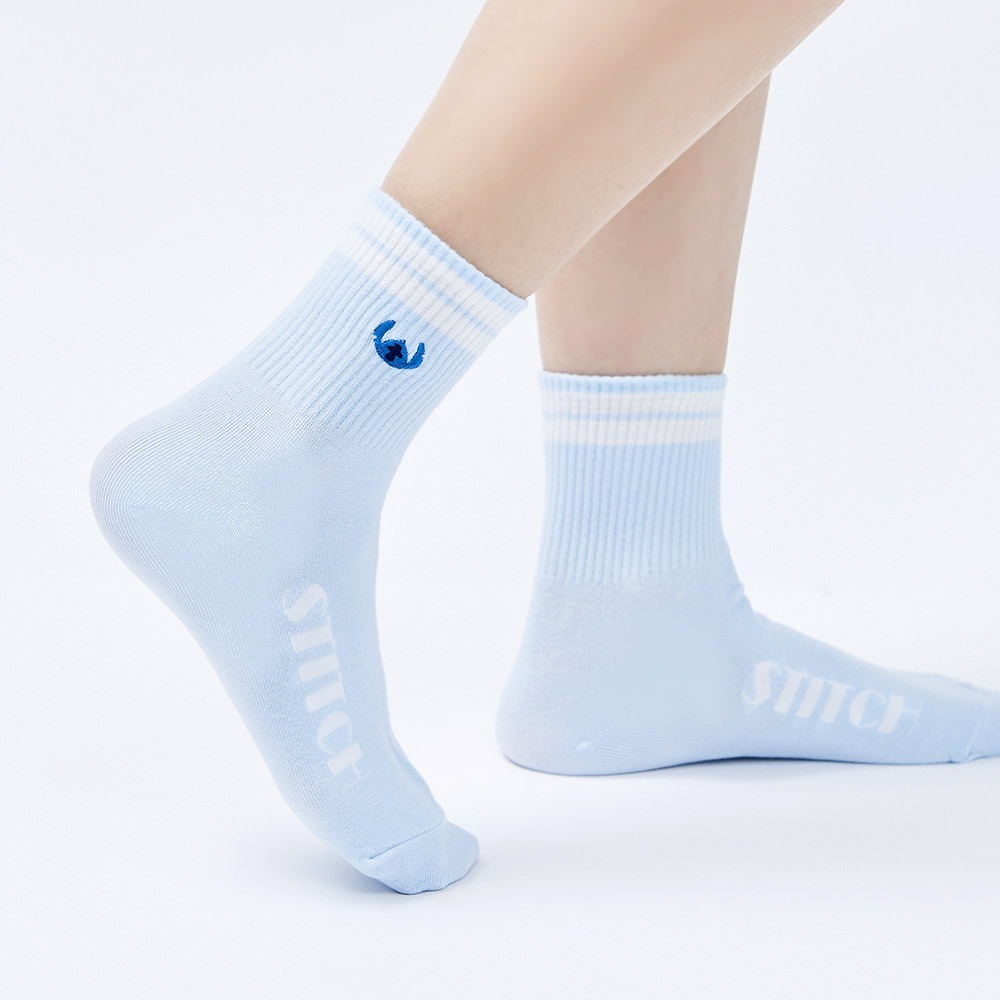 Disney 迪士尼 史迪奇電繡長襪 小熊維尼 米奇米妮長襪 女中筒襪 刺繡襪 【ONEDER 旺達棉品】CD-A312-細節圖6