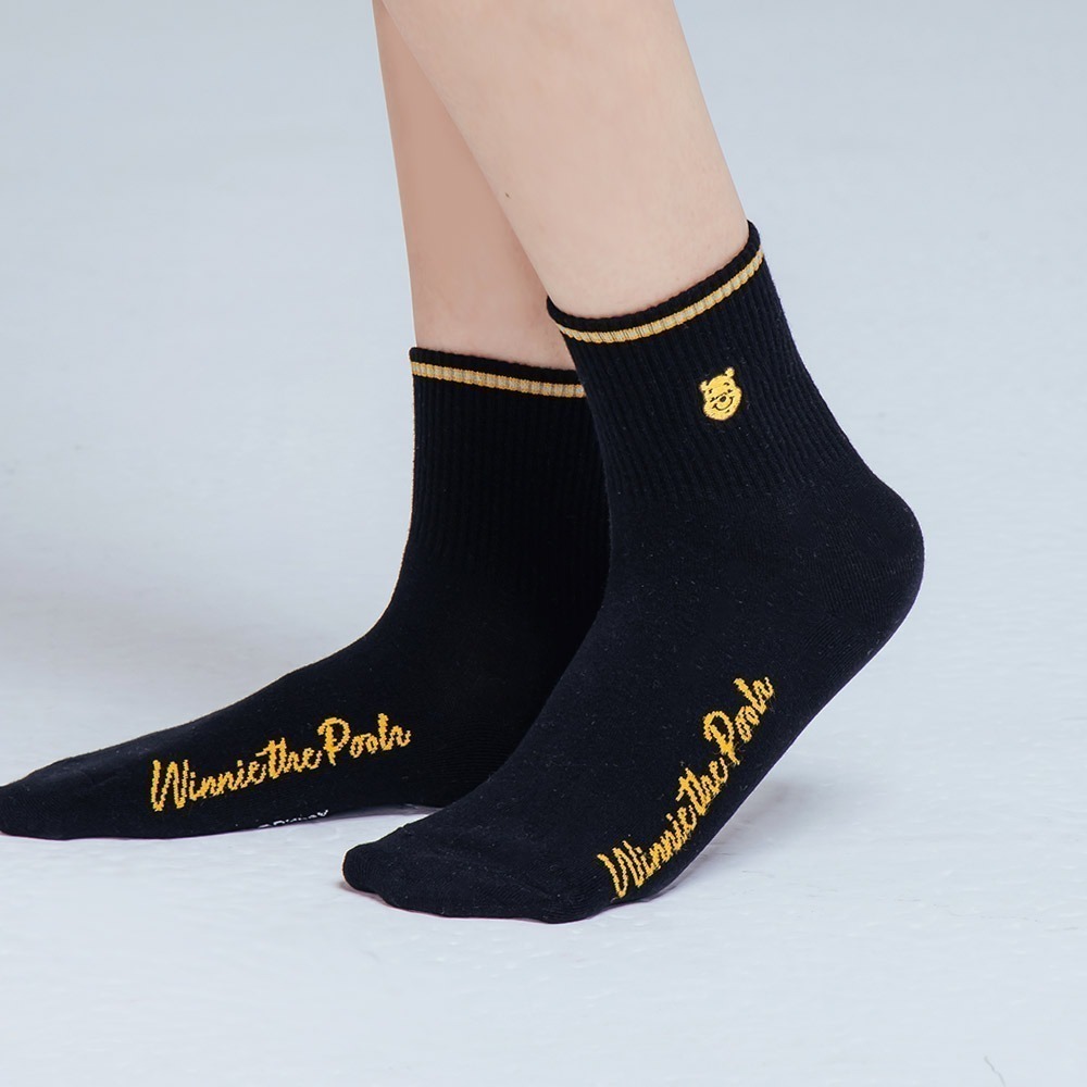 迪士尼 史迪奇電繡長襪(10雙組) 小熊維尼 米奇米妮長襪 刺繡襪【ONEDER 】-細節圖3