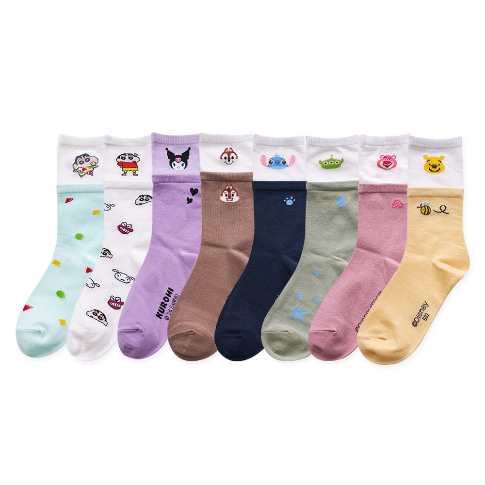 迪士尼 Disney小熊維尼 長筒襪 酷洛米 長襪 長筒襪 雙層襪 棉襪【旺達棉品】CD-503-細節圖2