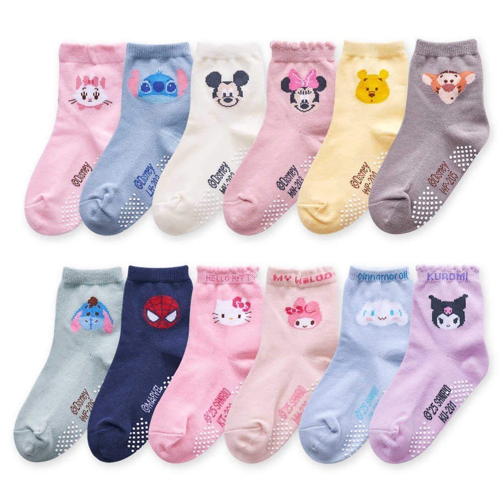迪士尼 三麗鷗寶寶襪 小熊維尼 蜘蛛人止滑襪 酷洛米童襪 兒童止滑襪 米奇米妮 幼童襪 童襪 幼童襪【旺達棉品】-細節圖2