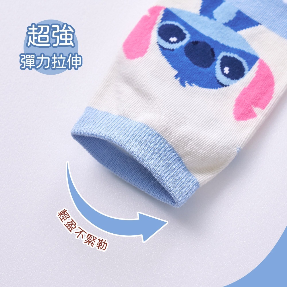 Disney 迪士尼 小熊維尼短襪 雙色短襪 三眼怪 史迪奇 米奇米妮 兒童短襪 直版襪 台灣製童襪【旺達棉品】-細節圖3
