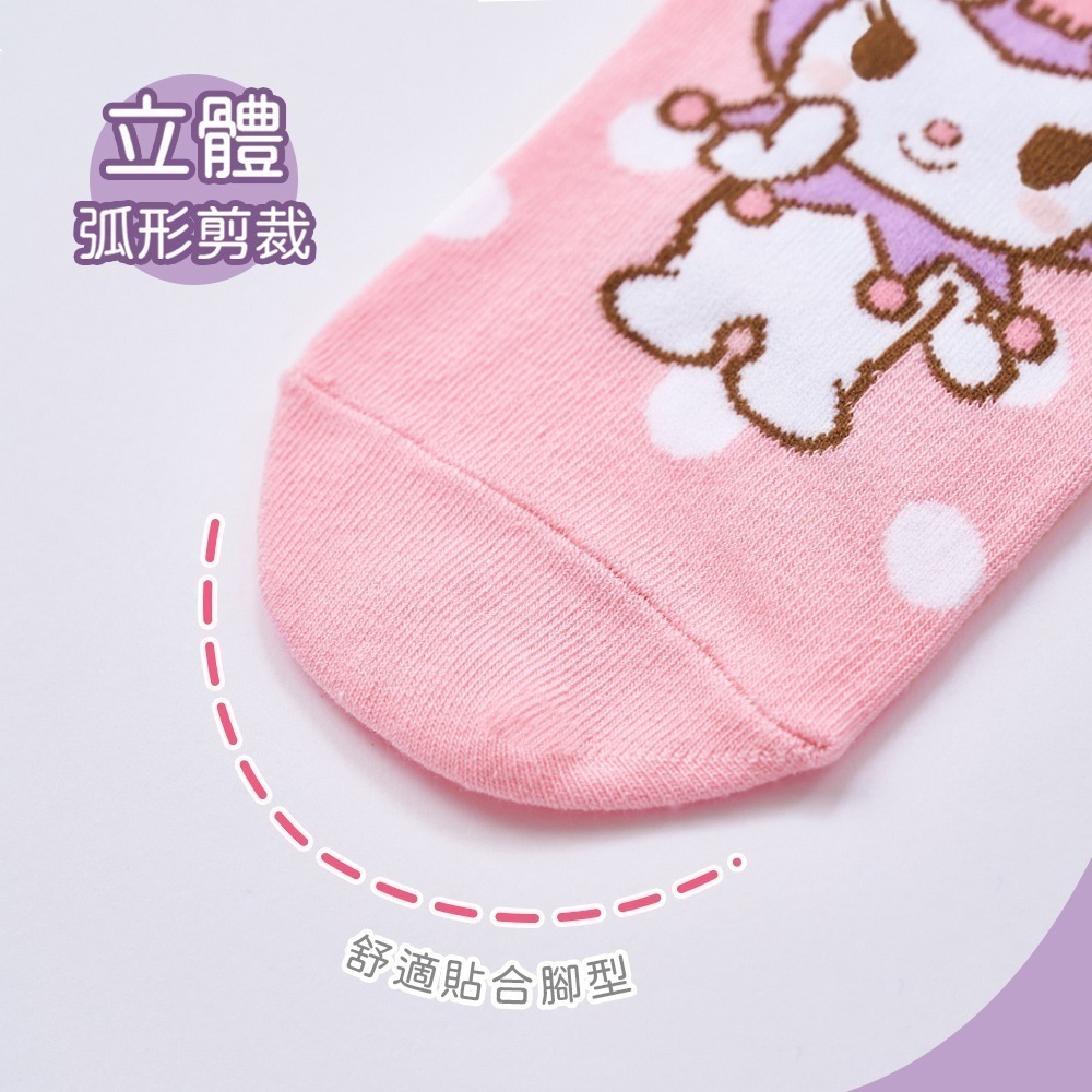 【 7-ELEVEN門市團購】 三麗鷗 酷洛米短襪(6雙組) 親子襪 直版襪 (免運) 旺達棉品-細節圖9