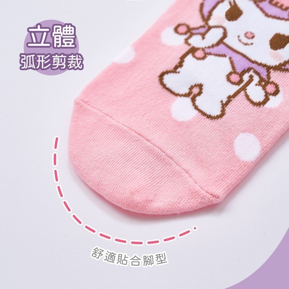 【 7-ELEVEN門市團購】 三麗鷗 酷洛米短襪(6雙組) 親子襪 直版襪 (免運) 旺達棉品-細節圖9