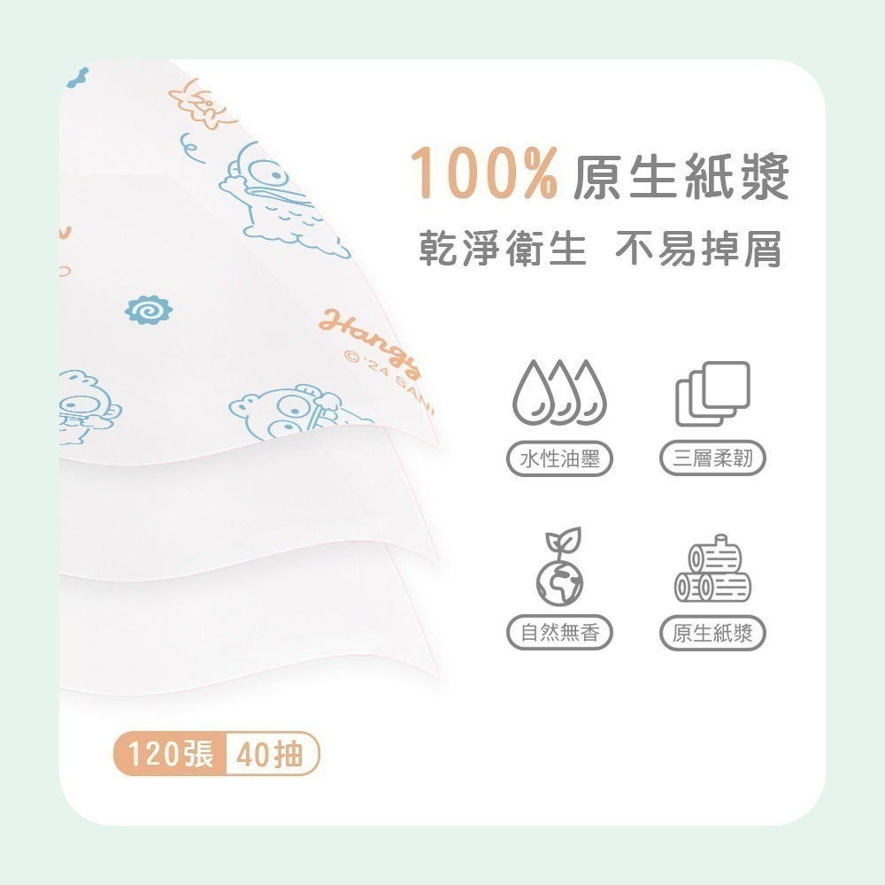 【7-ELEVEN門市團購】三麗鷗三層袖珍面紙(40抽x20包) 袖珍包 印花衛生紙 (免運)【旺達棉品】下單備註款式-細節圖4