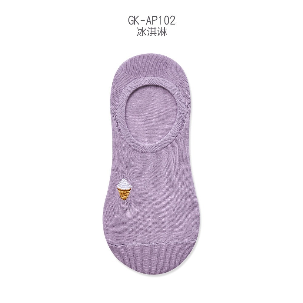 刺繡隱形襪 台灣製 電繡隱形襪 女隱形襪 珍珠奶茶 冰淇淋 薯條【旺達棉品】GK-AP101-規格圖9