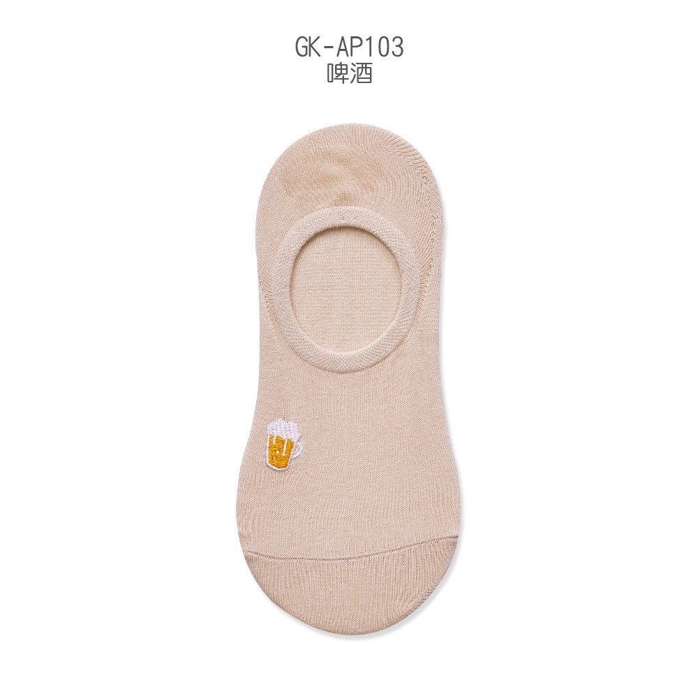 刺繡隱形襪 台灣製 電繡隱形襪 女隱形襪 珍珠奶茶 冰淇淋 薯條【旺達棉品】GK-AP101-規格圖9