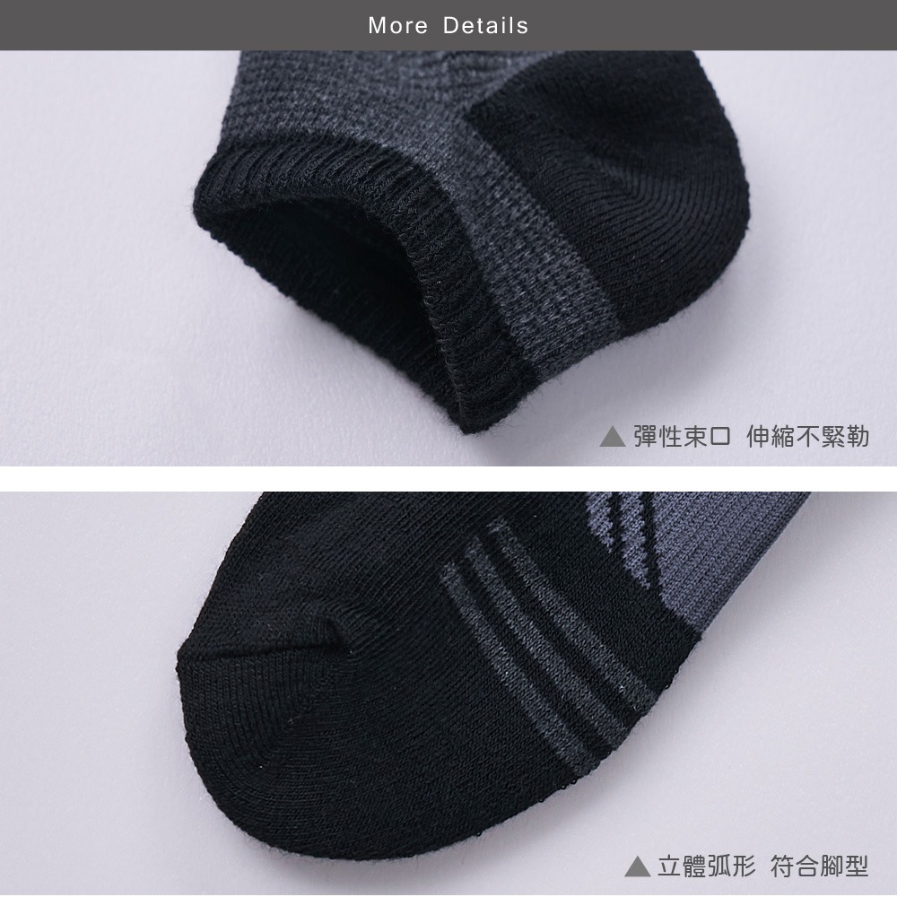 護足氣墊船襪 毛巾運動襪 厚底襪 氣墊機能襪 男女短襪 【旺達棉品】GK-AC01-細節圖3