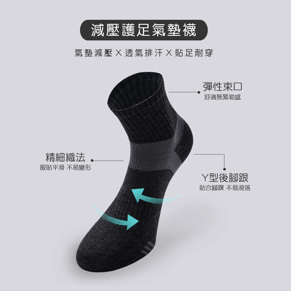護足氣墊船襪 毛巾運動襪 厚底襪 氣墊機能襪 男女短襪 【旺達棉品】GK-AC01-細節圖5
