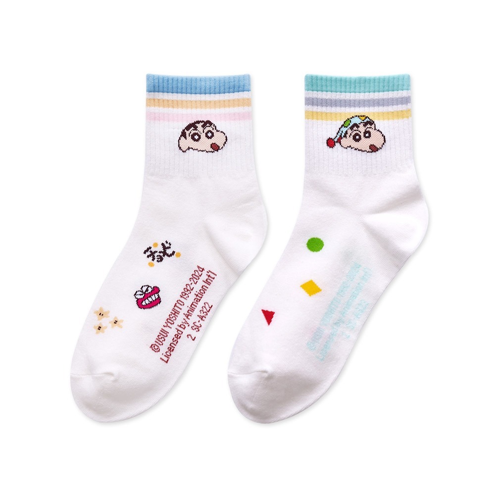 蠟筆小新長襪 小新中統襪 台灣製長襪 百搭韓系襪 女長襪 女中筒襪【旺達棉品】SC-A323-細節圖2