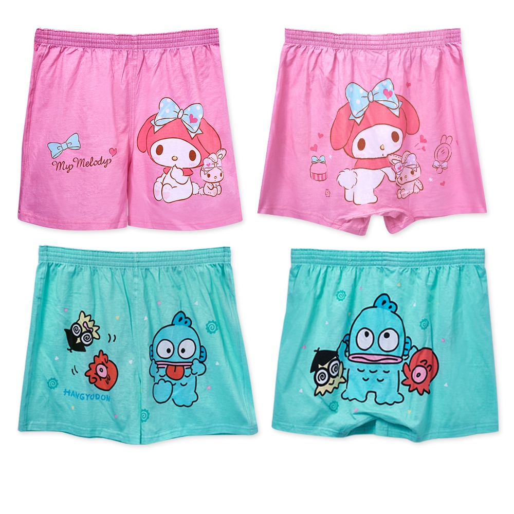 三麗鷗 居家四角褲 美樂蒂 人魚漢頓平口褲 寬版內褲 【旺達棉品】MM-C025-細節圖2