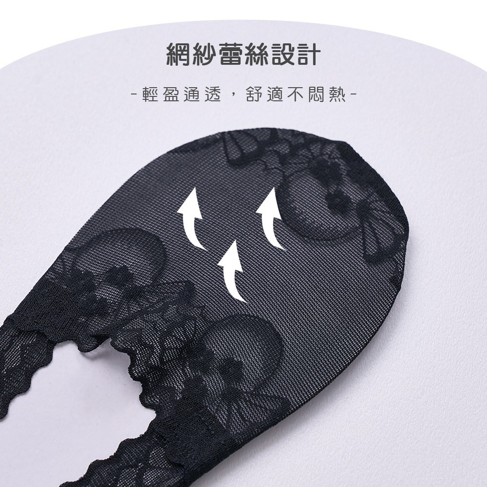 蕾絲隱形襪 涼感冰絲隱形襪 夏季薄襪 無痕冰絲襪套 女襪 隱形襪【旺達棉品】 CH-M3026-細節圖9