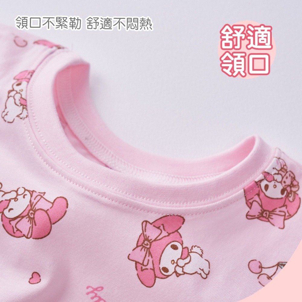 三麗鷗 美樂蒂短袖套裝 短袖睡衣 小美樂蒂 兒童睡衣 純棉套裝 長袖睡衣【旺達棉品】MM-NF001-細節圖3
